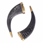 Pair of 19th Century Horn Flasks
