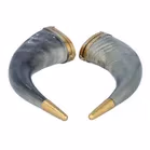 Pair of 19th Century Horn Flasks
