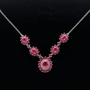 Silver Ruby Necklace.
