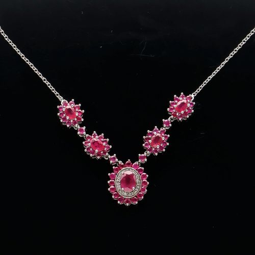 Silver Ruby Necklace. image-1
