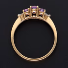 9ct Gold Amethyst Diamond Ring
