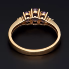 9ct Gold Amethyst Diamond Ring