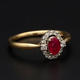 Vintage 9ct Gold Ruby and Diamond Ring