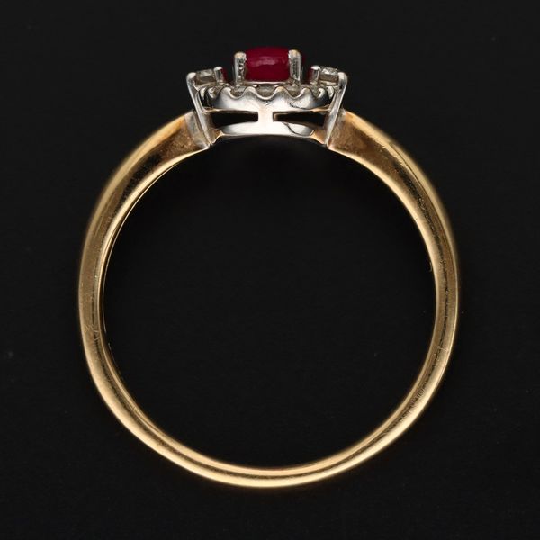 Vintage 9ct Gold Ruby and Diamond Ring