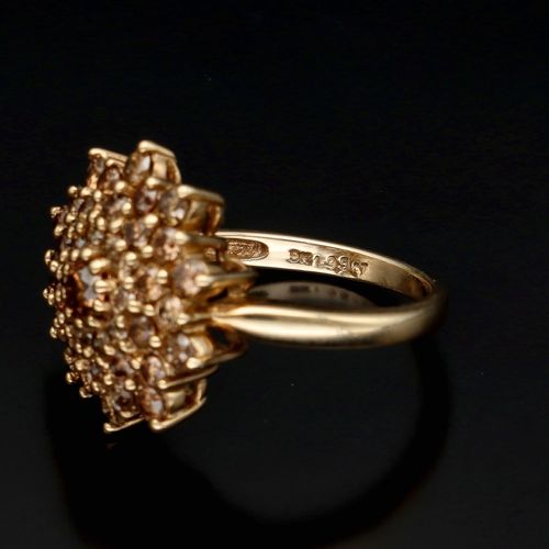 9ct Gold Brown Diamond Cluster Ring image-5