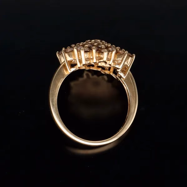 9ct Gold Brown Diamond Cluster Ring