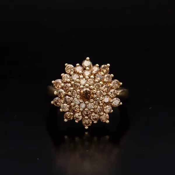 9ct Gold Brown Diamond Cluster Ring