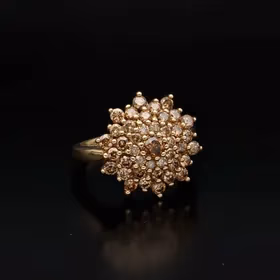 9ct Gold Brown Diamond Cluster Ring
