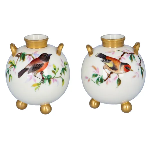 Royal Worcester Pair Of Globular Vases