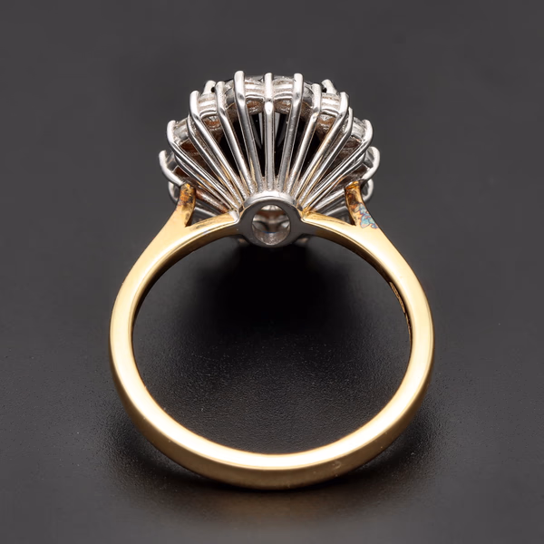 18ct Yellow & White Gold Sapphire & Diamond Cluster Ring