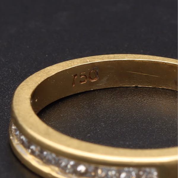 18ct Yellow Gold Princess Cut Diamond Half Eternity Ring