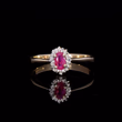 360° view of The Vintage Ruby And Diamond Dainty Cluster Ring