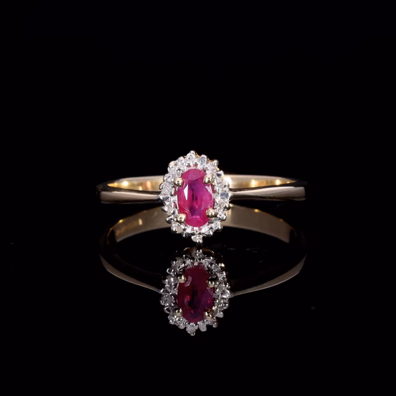 360° view of The Vintage Ruby And Diamond Dainty Cluster Ring
