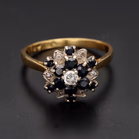 Vintage 1977 London 18ct Yellow Gold Sapphire & Diamond Ring
