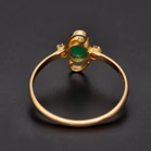 14ct Yellow Gold Emerald & Diamond Ring