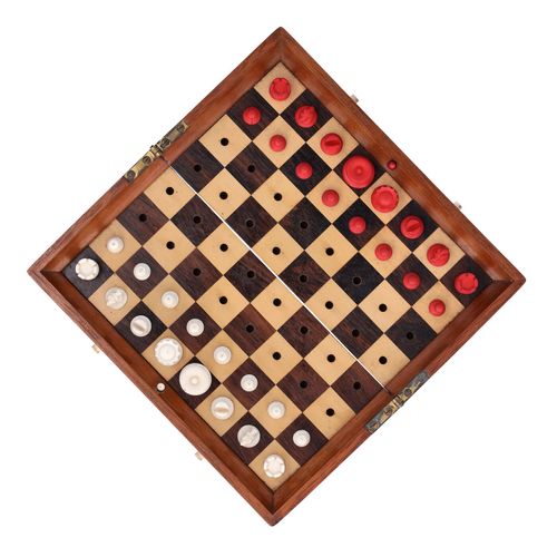 Rare Late 19th Century Travelling Chess Set image-1