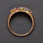 9ct Gold Multi Gemstone Cluster Statement Ring.