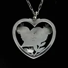 Georg Jensen Bird and Wheat Ear Heart Shaped Pendant Necklace