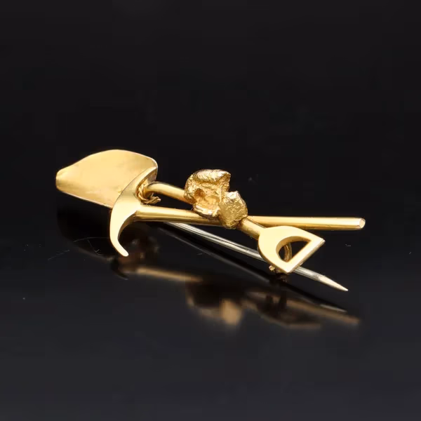 Rare 15ct Gold Rush Sweetheart Brooch