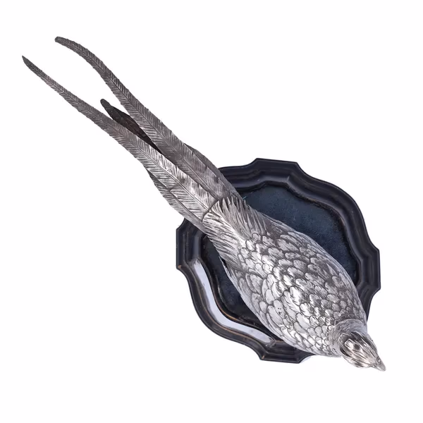 Edwardian German Silver Table Model of a Pheasant