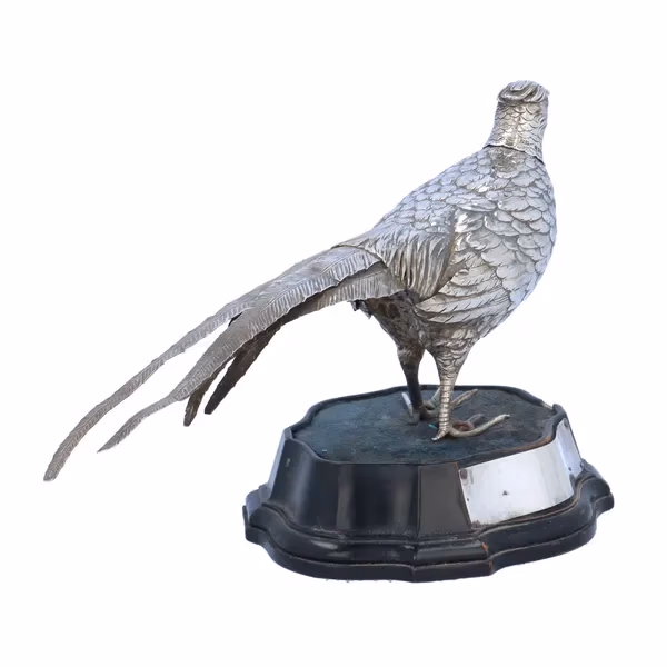 Edwardian German Silver Table Model of a Pheasant