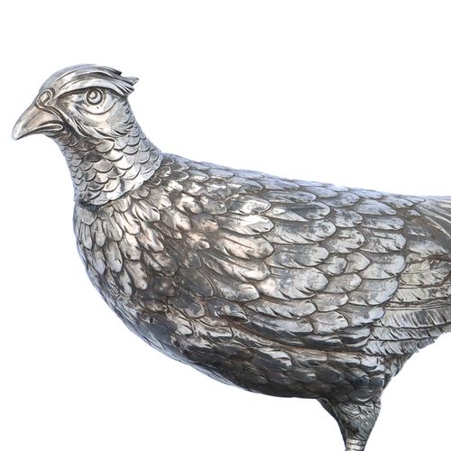 Edwardian German Silver Table Model of a Pheasant image-3