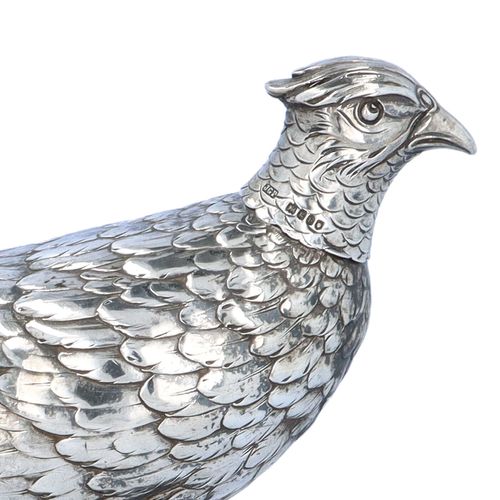 Edwardian German Silver Table Model of a Pheasant image-2