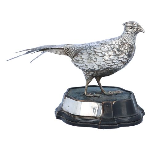 Edwardian German Silver Table Model of a Pheasant image-1