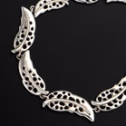 Sterling Silver Leaf-Link Plume Necklace
