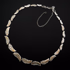 Sterling Silver Leaf-Link Plume Necklace