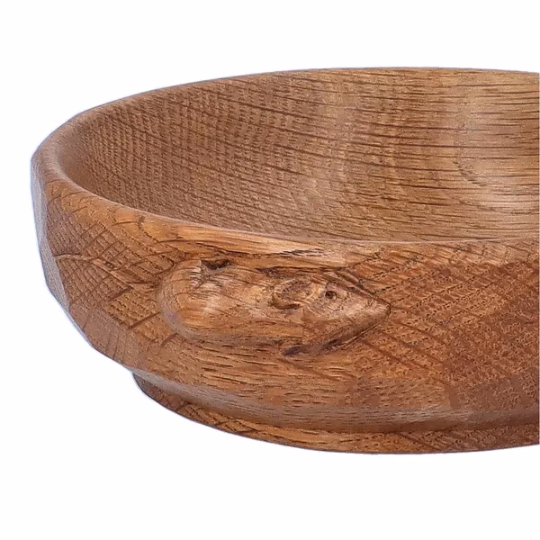 Rare Robert Thompson Mouseman Small Wooden Bowl