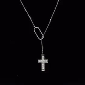 Gucci 18ct White Gold Diamond Cross Necklace