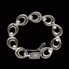 Mid Century Sterling Silver Bracelet and Earclip Set by Hermann Siersbol
