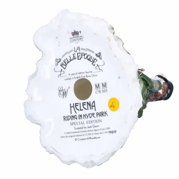 Rare Coalport Green Edition of Helena Riding in Hyde Park