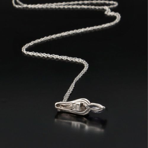 White Gold Iolite Diamond Pendant and chain image-4