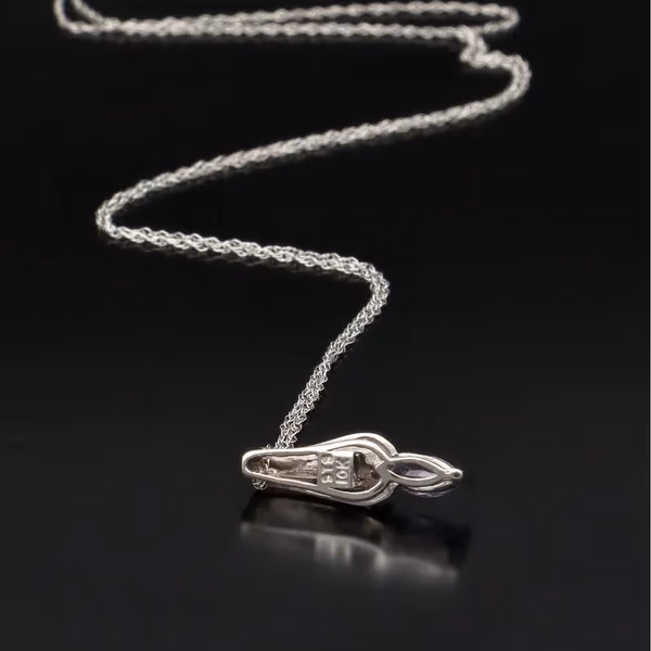 White Gold Iolite Diamond Pendant and chain