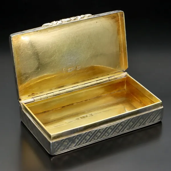 Early Victorian Silver Snuff Box with Hounds Chasing a Hare