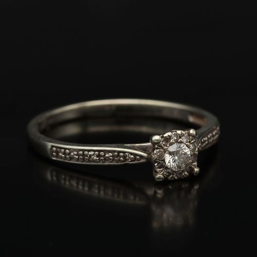 White Gold Diamond Ring image-1