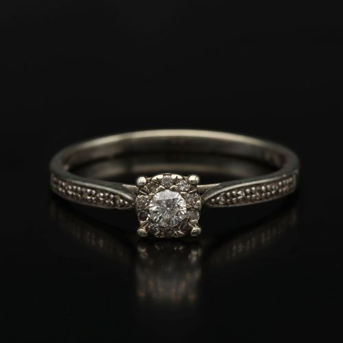 White Gold Diamond Ring image-2