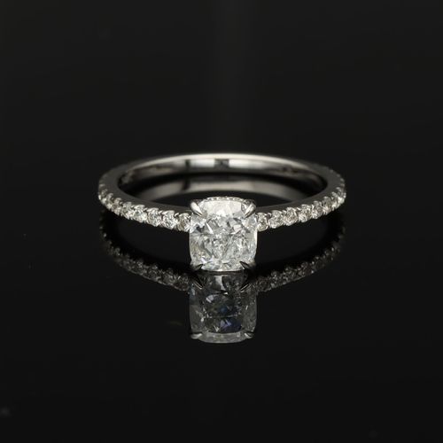 14K White Gold and 1ct ‘D’ Diamond Ring image-2