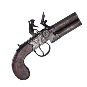 19th Century J Richards Tap Action Flintlock Pistol