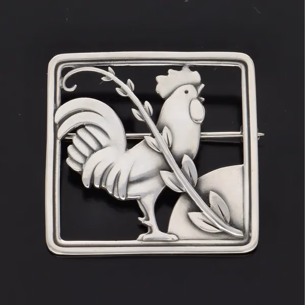 Georg Jensen Silver Cockerel Brooch