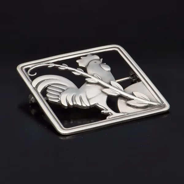 Georg Jensen Silver Cockerel Brooch