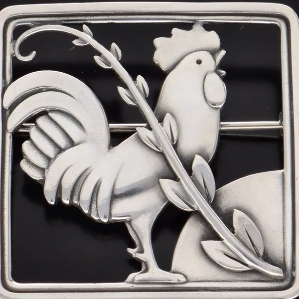 Georg Jensen Silver Cockerel Brooch