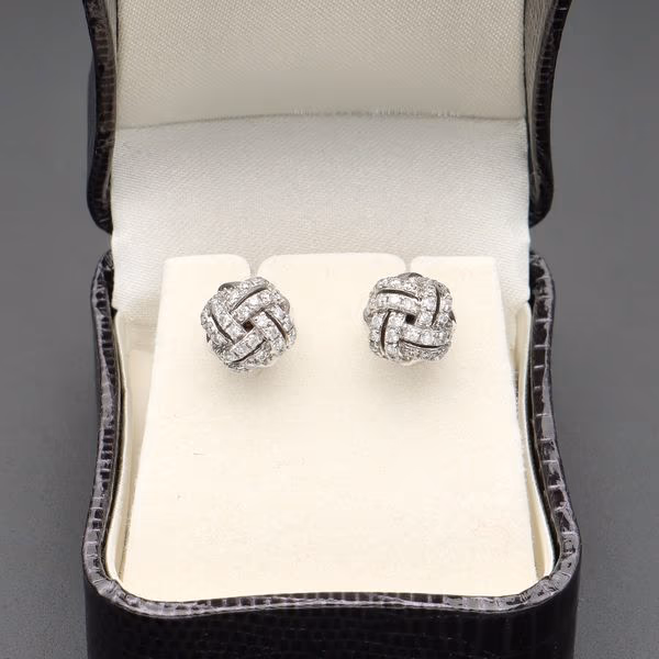 18ct White Gold & Diamond Earrings