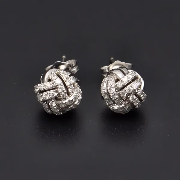 18ct White Gold & Diamond Earrings