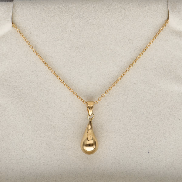 18ct Yellow Gold Drop Pendant on 9ct Yellow Gold Chain