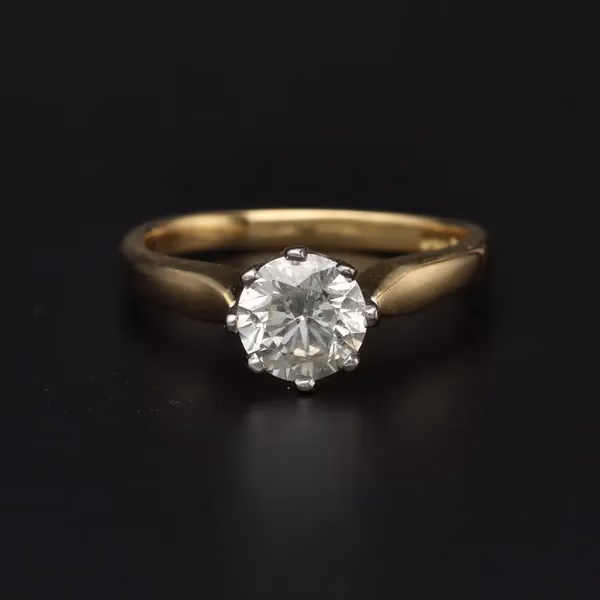 18ct Yellow Gold Diamond Solitaire Ring
