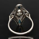 Platinum Turquoise Sapphire and Diamond Ring