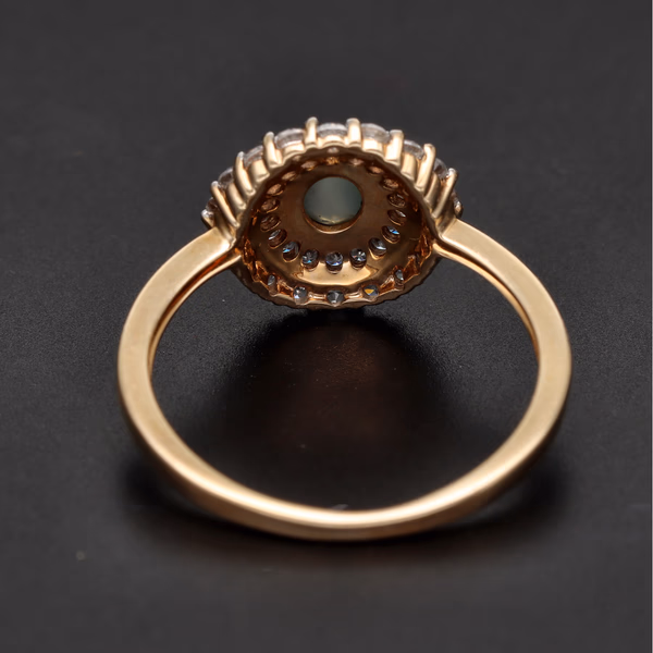 9ct Gold Topaz Cats Eye Dress Ring